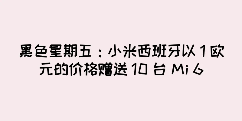 黑色星期五：小米西班牙以 1 欧元的价格赠送 10 台 Mi 6