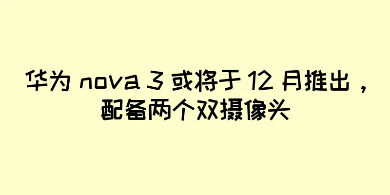 华为 nova 3 或将于 12 月推出，配备两个双摄像头