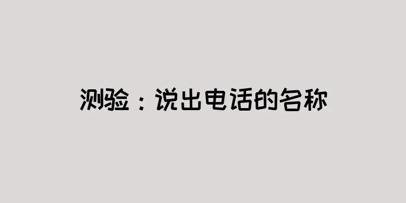 测验：说出电话的名称