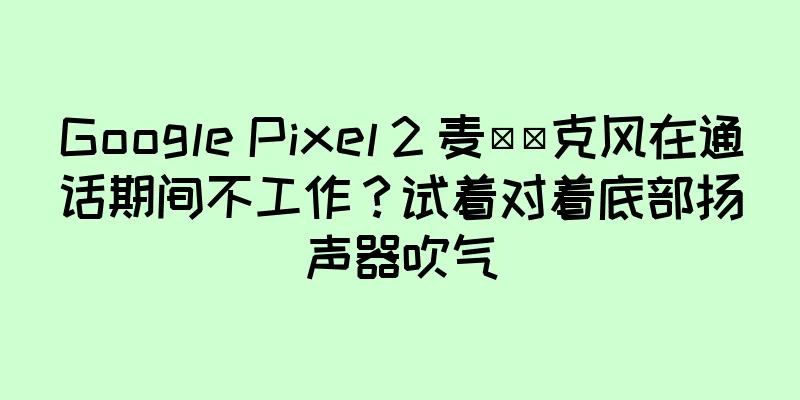 Google Pixel 2 麦​​克风在通话期间不工作？试着对着底部扬声器吹气