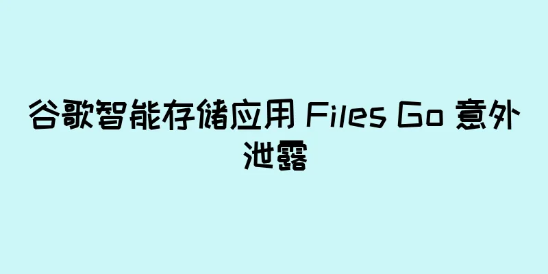 谷歌智能存储应用 Files Go 意外泄露