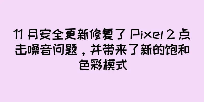 11 月安全更新修复了 Pixel 2 点击噪音问题，并带来了新的饱和色彩模式