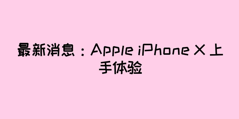最新消息：Apple iPhone X 上手体验