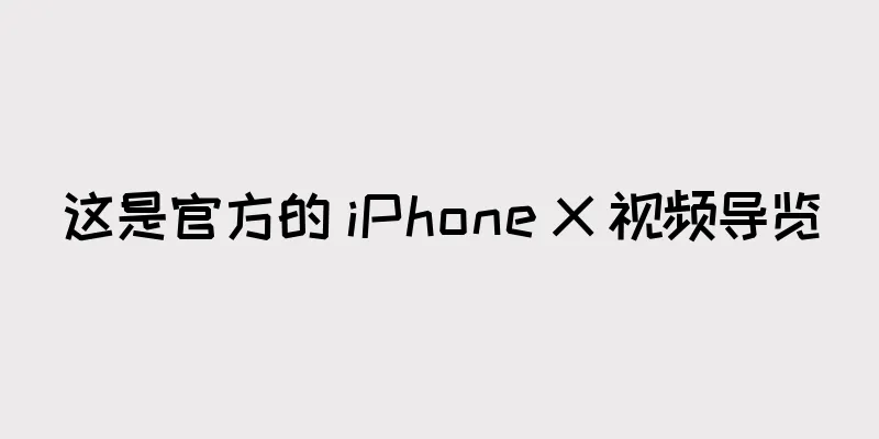 这是官方的 iPhone X 视频导览