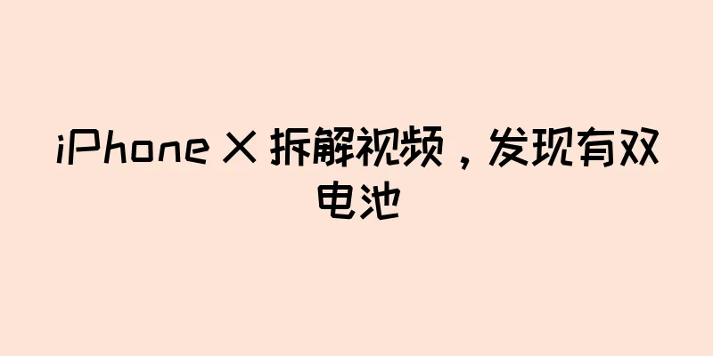 iPhone X 拆解视频，发现有双电池