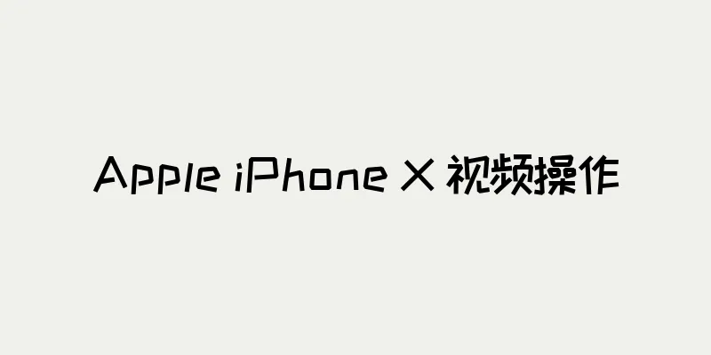 Apple iPhone X 视频操作