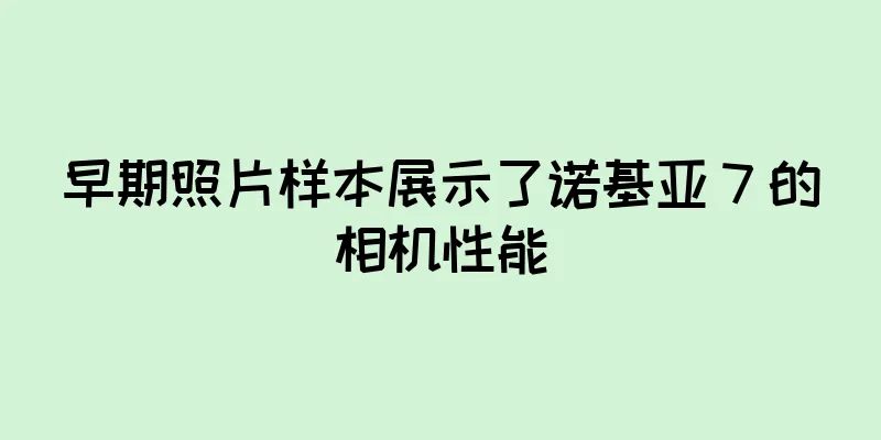 早期照片样本展示了诺基亚 7 的相机性能
