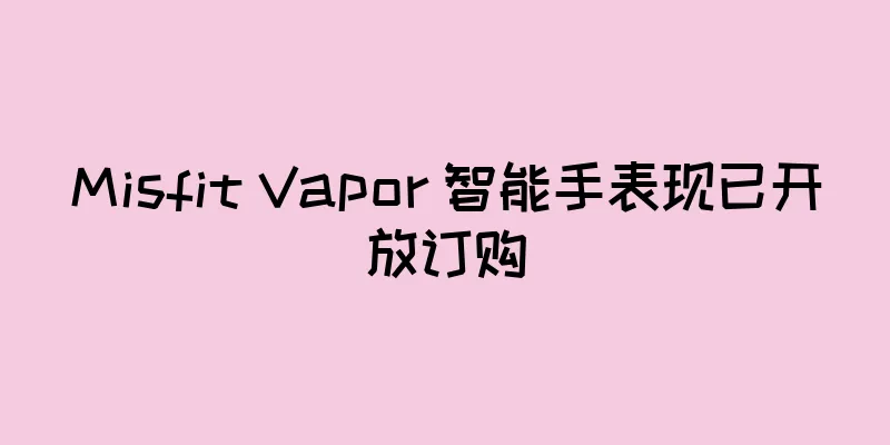 Misfit Vapor 智能手表现已开放订购
