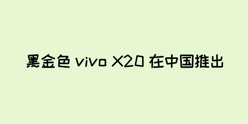 黑金色 vivo X20 在中国推出