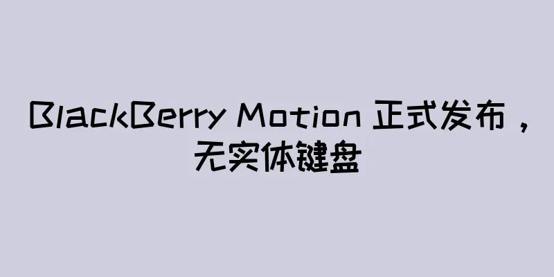 BlackBerry Motion 正式发布，无实体键盘