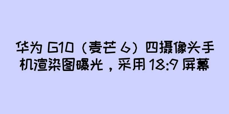 华为 G10（麦芒 6）四摄像头手机渲染图曝光，采用 18:9 屏幕