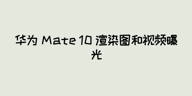 华为 Mate 10 渲染图和视频曝光