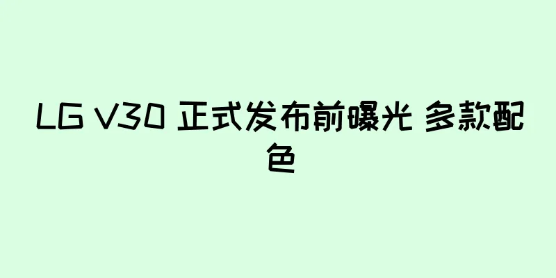 LG V30 正式发布前曝光 多款配色