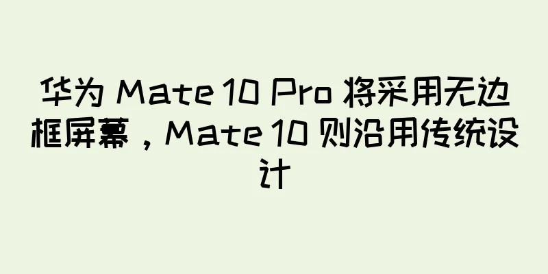 华为 Mate 10 Pro 将采用无边框屏幕，Mate 10 则沿用传统设计