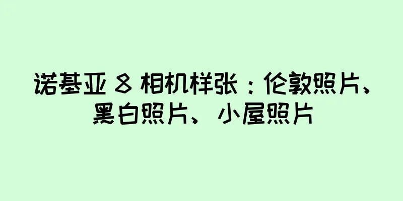 诺基亚 8 相机样张：伦敦照片、黑白照片、小屋照片