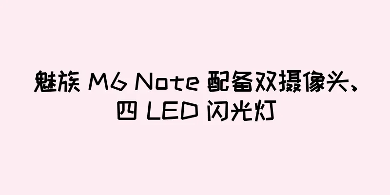 魅族 M6 Note 配备双摄像头、四 LED 闪光灯