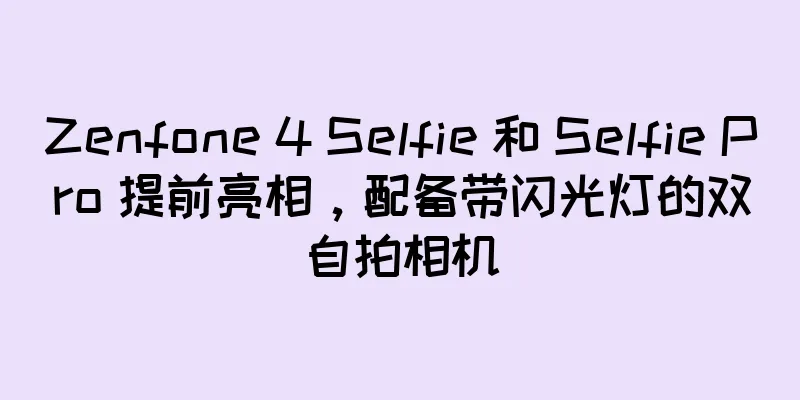 Zenfone 4 Selfie 和 Selfie Pro 提前亮相，配备带闪光灯的双自拍相机