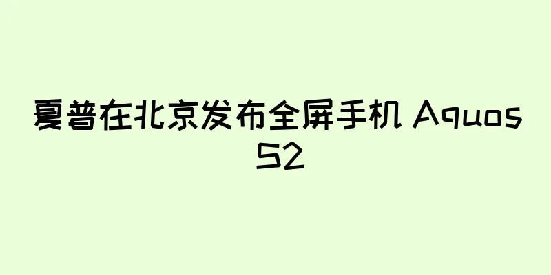 夏普在北京发布全屏手机 Aquos S2