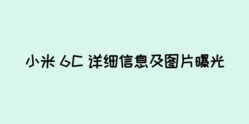 小米 6C 详细信息及图片曝光