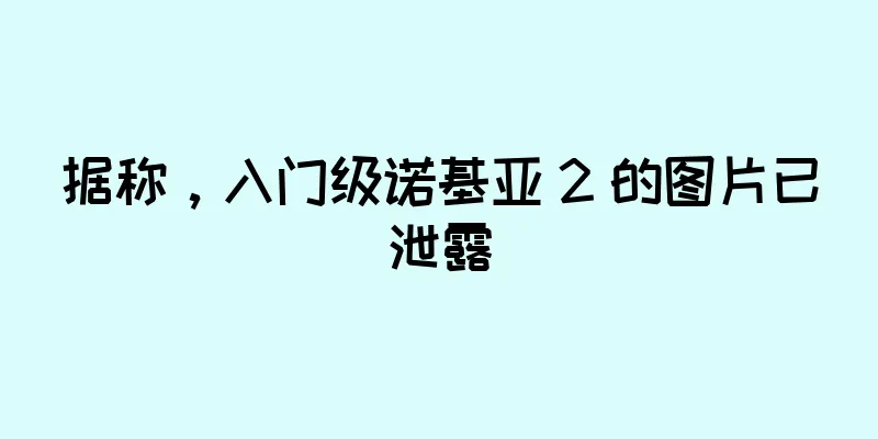 据称，入门级诺基亚 2 的图片已泄露
