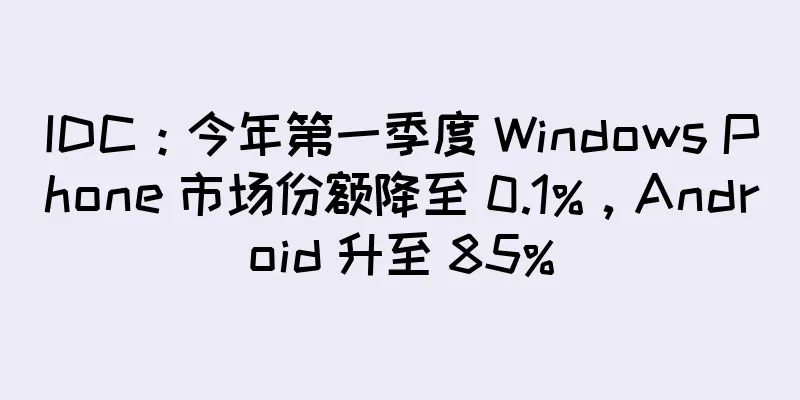 IDC：今年第一季度 Windows Phone 市场份额降至 0.1%，Android 升至 85%