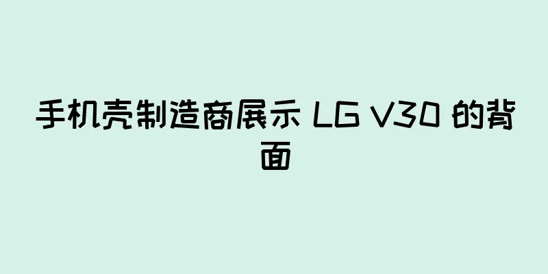 手机壳制造商展示 LG V30 的背面