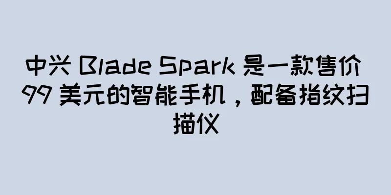 中兴 Blade Spark 是一款售价 99 美元的智能手机，配备指纹扫描仪