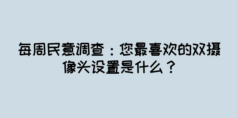 每周民意调查：您最喜欢的双摄像头设置是什么？