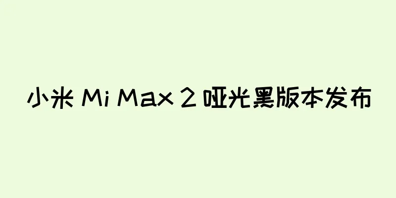 小米 Mi Max 2 哑光黑版本发布