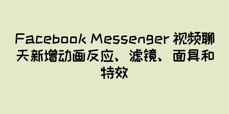 Facebook Messenger 视频聊天新增动画反应、滤镜、面具和特效