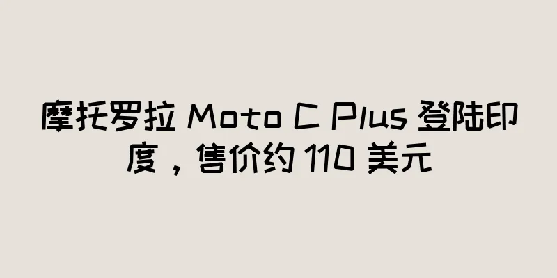 摩托罗拉 Moto C Plus 登陆印度，售价约 110 美元