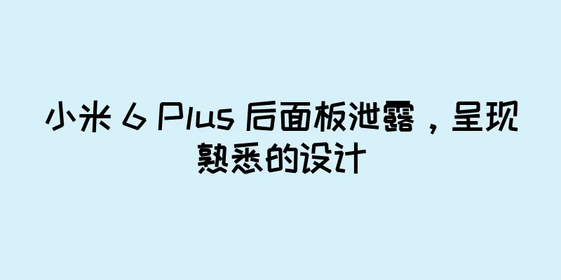 小米 6 Plus 后面板泄露，呈现熟悉的设计