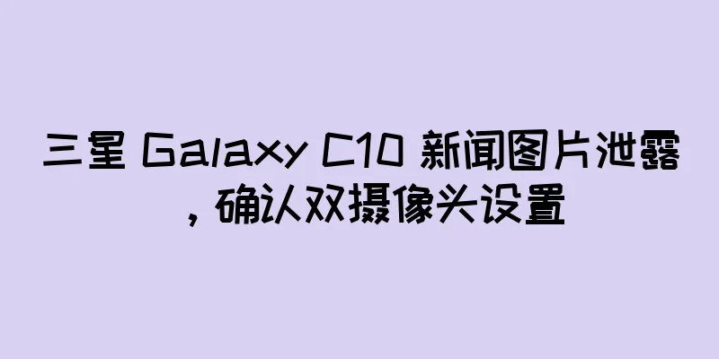 三星 Galaxy C10 新闻图片泄露，确认双摄像头设置