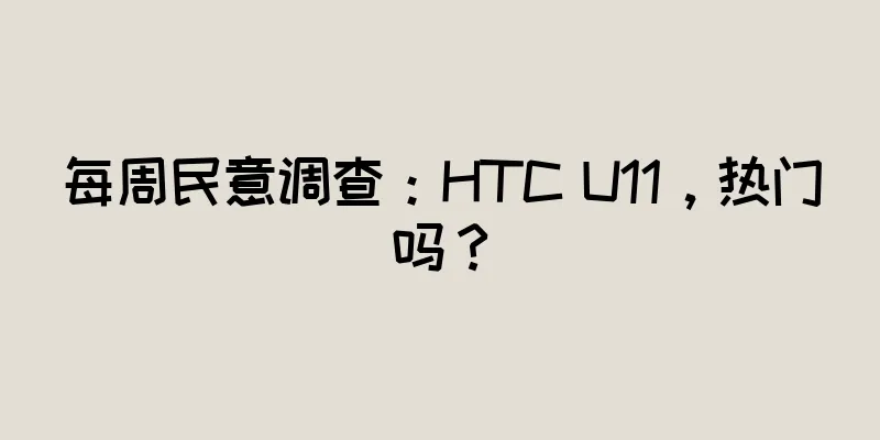 每周民意调查：HTC U11，热门吗？