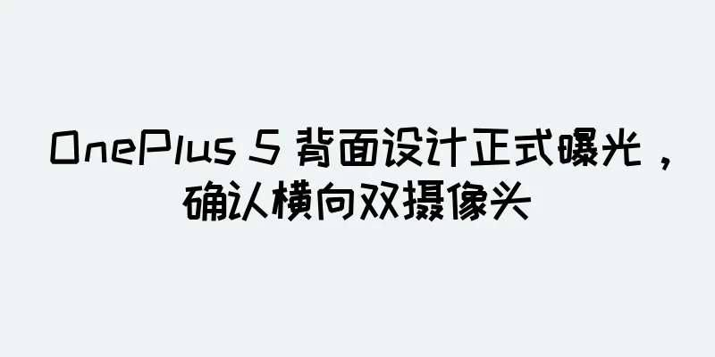 OnePlus 5 背面设计正式曝光，确认横向双摄像头