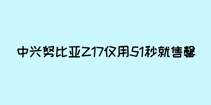 中兴努比亚Z17仅用51秒就售罄