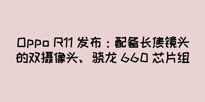 Oppo R11 发布：配备长焦镜头的双摄像头、骁龙 660 芯片组