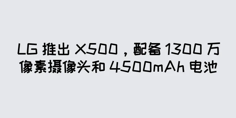 LG 推出 X500，配备 1300 万像素摄像头和 4500mAh 电池