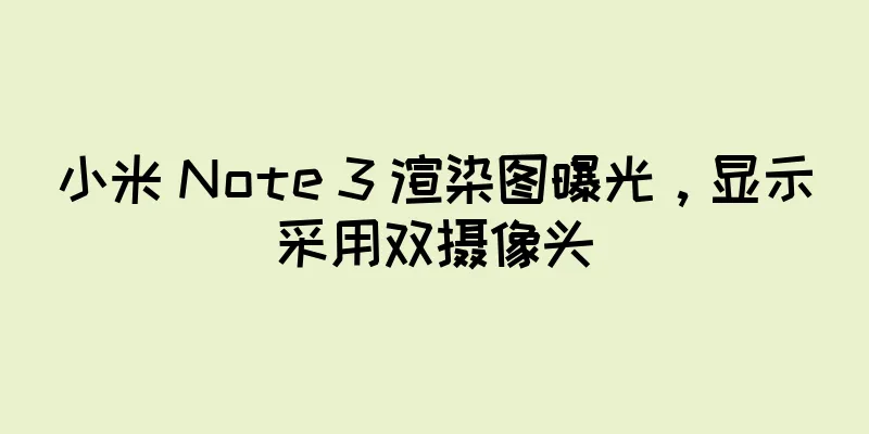 小米 Note 3 渲染图曝光，显示采用双摄像头
