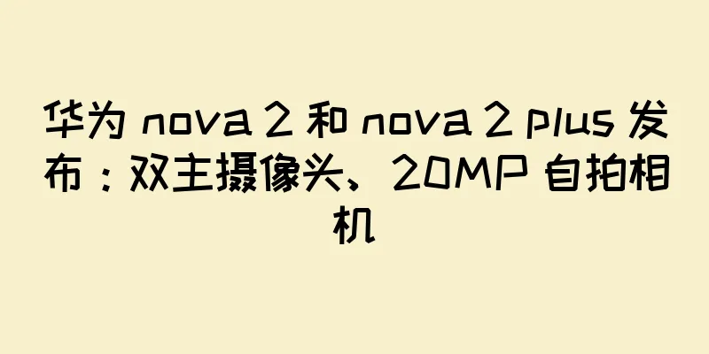 华为 nova 2 和 nova 2 plus 发布：双主摄像头、20MP 自拍相机