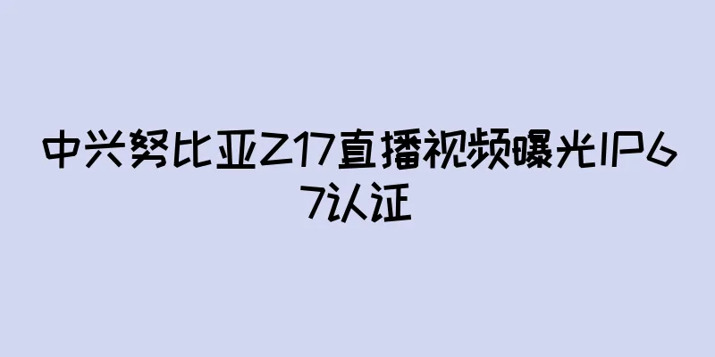中兴努比亚Z17直播视频曝光IP67认证