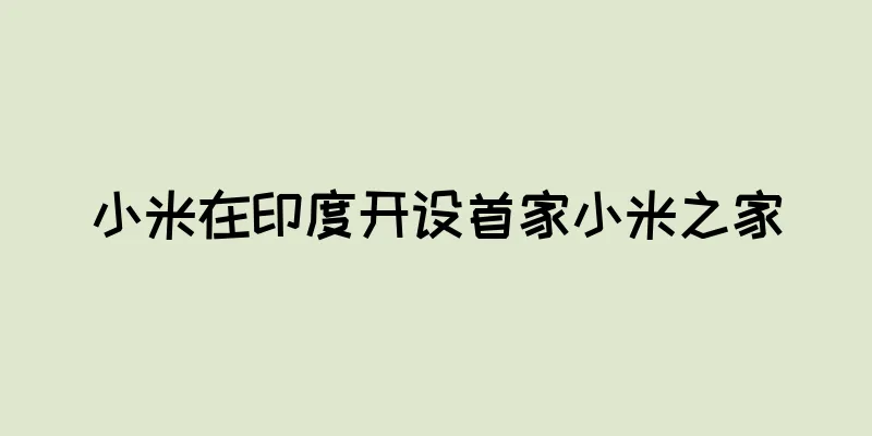 小米在印度开设首家小米之家