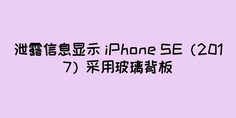 泄露信息显示 iPhone SE（2017）采用玻璃背板