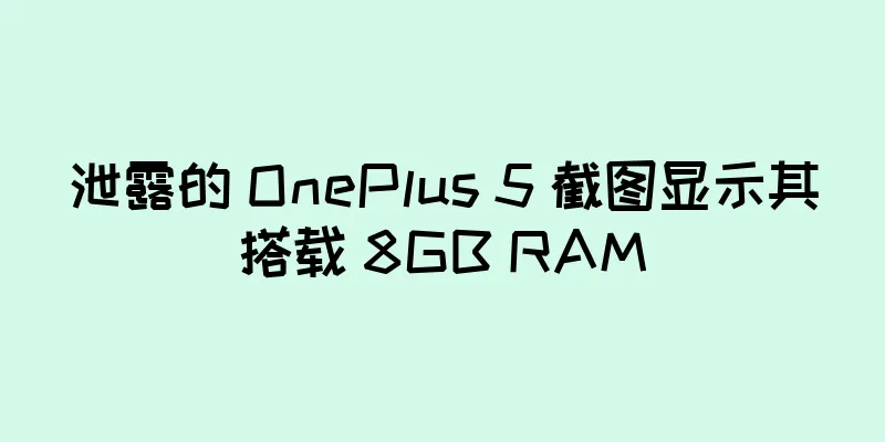 泄露的 OnePlus 5 截图显示其搭载 8GB RAM
