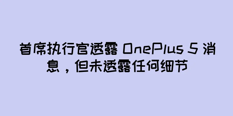 首席执行官透露 OnePlus 5 消息，但未透露任何细节