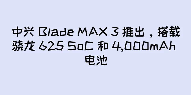 中兴 Blade MAX 3 推出，搭载骁龙 625 SoC 和 4,000mAh 电池