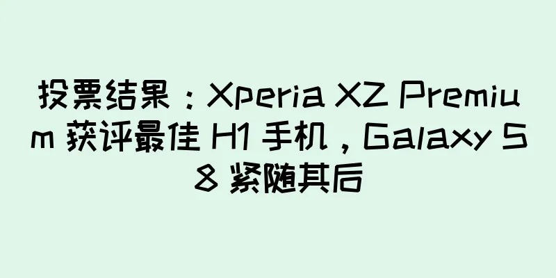 投票结果：Xperia XZ Premium 获评最佳 H1 手机，Galaxy S8 紧随其后