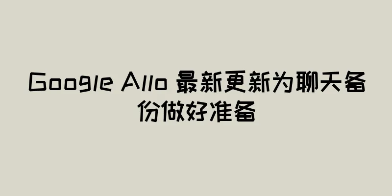 Google Allo 最新更新为聊天备份做好准备