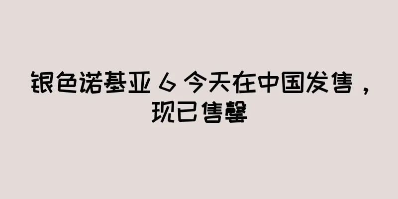 银色诺基亚 6 今天在中国发售，现已售罄