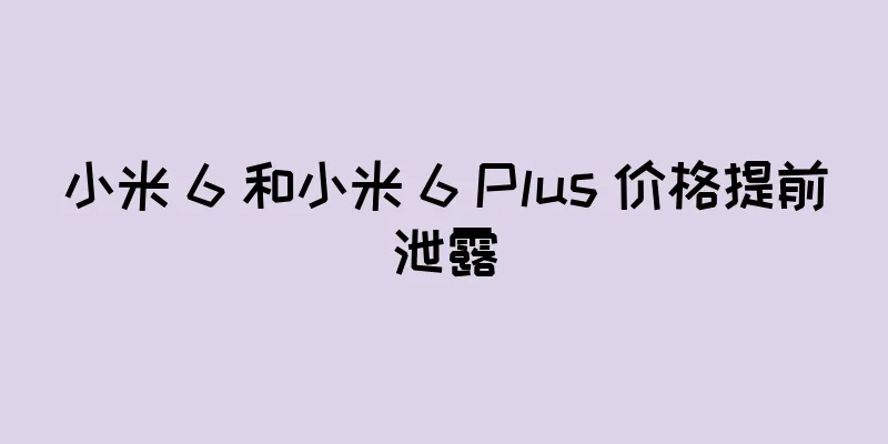 小米 6 和小米 6 Plus 价格提前泄露